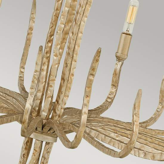 Lampadario Industrial Nordico Spyre Acciaio Oro Champagne 6 Luci E14 HK-SPYRE6C-CPG