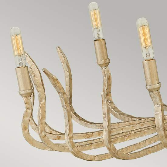 Lampadario Industrial Nordico Spyre Acciaio Oro Champagne 6 Luci E14 HK-SPYRE6C-CPG