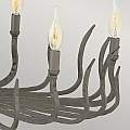 Lampadario Industrial Nordico Spyre Acciaio Bronzo Metallizzato Opaco 6 Luci E14 HK-SPYRE6C-MMB
