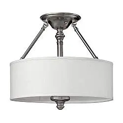 Lampada a Soffitto Industrial 3 Luci Sekhmet In Acciaio Bianco E Diffusori A Cupola