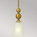 Sospensione Contemporanea Zelda Acciaio Ottone Vintage Vetro 1 Luce E27 HK-ZELDA-P-A-VS