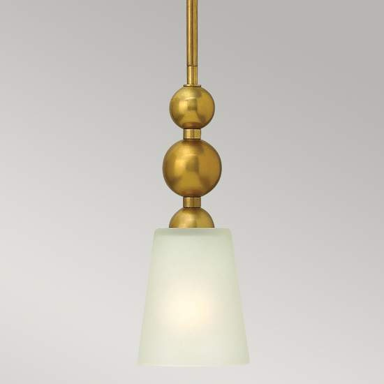Sospensione Contemporanea Zelda Acciaio Ottone Vintage Vetro 1 Luce E27 HK-ZELDA-P-A-VS