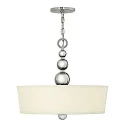 Lampadario Contemporaneo Zelda In Acciaio Nichel Lucido Vetro 3 Luci E27