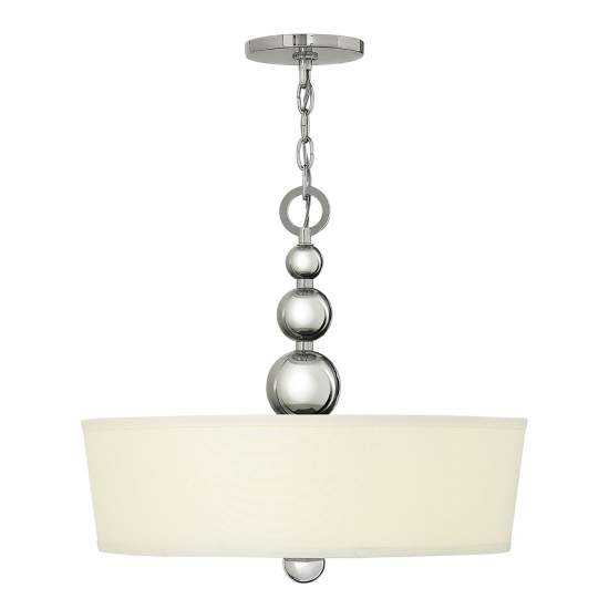 Lampadario Contemporaneo Zelda In Acciaio Nichel Lucido Vetro 3 Luci E27 HK-ZELDA-P-B-PN