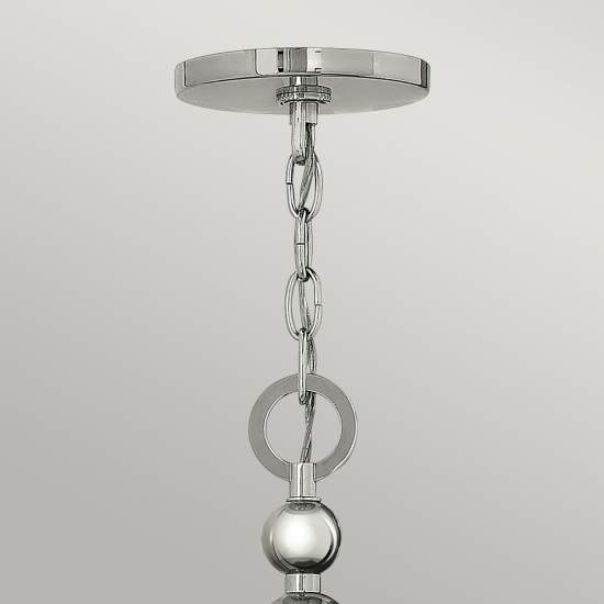 Lampadario Contemporaneo Zelda In Acciaio Nichel Lucido Vetro 3 Luci E27 HK-ZELDA-P-B-PN