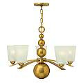 Lampadario Contemporaneo Zelda Acciaio Ottone Vintage Vetro 5 Luci E27 HK-ZELDA5-VS