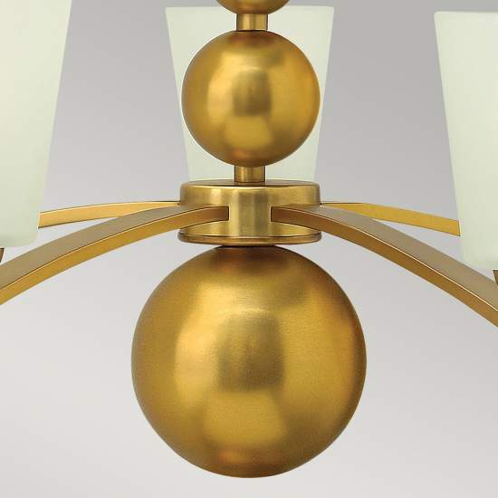 Lampadario Contemporaneo Zelda Acciaio Ottone Vintage Vetro 5 Luci E27 HK-ZELDA5-VS