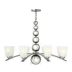 Lampadario Contemporaneo Zelda Acciaio Nichel Lucido Vetro 8 Luci E27