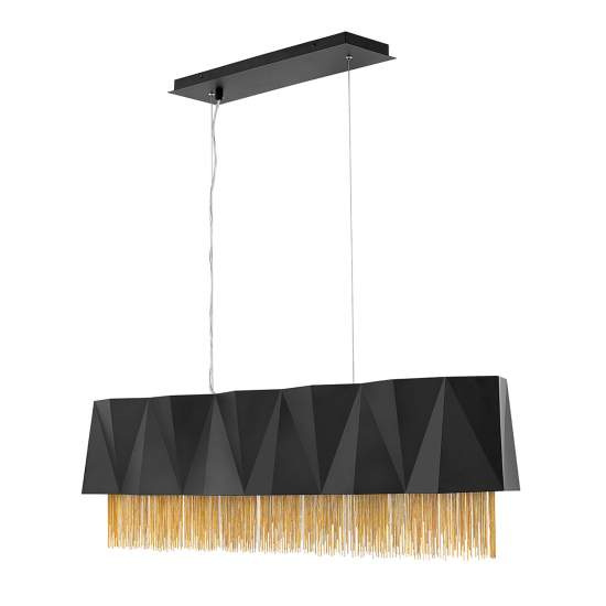 Lampadario Contemporaneo Zuma Acciaio Nero Satinato Oro 6 Luci E27 HK-ZUMA-ISLE-SBG