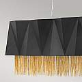 Lampadario Contemporaneo Zuma Acciaio Nero Satinato Oro 6 Luci E27 HK-ZUMA-ISLE-SBG