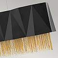Lampadario Contemporaneo Zuma Acciaio Nero Satinato Oro 6 Luci E27 HK-ZUMA-ISLE-SBG