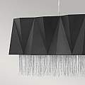 Lampadario Contemporaneo Zuma Acciaio Nero Satinato Argento 6 Luci E27 HK-ZUMA-ISLE-SBS