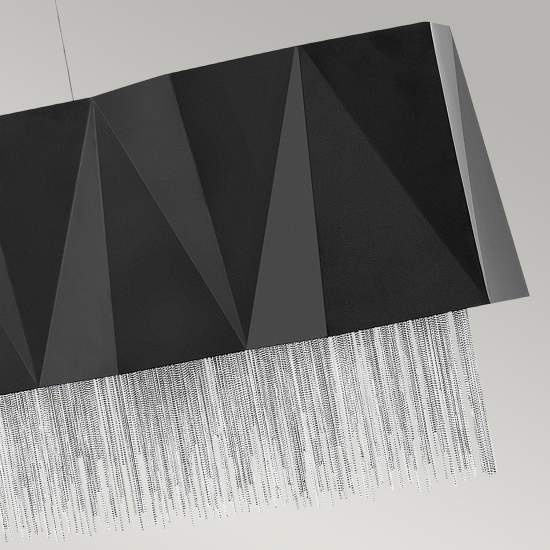 Lampadario Contemporaneo Zuma Acciaio Nero Satinato Argento 6 Luci E27 HK-ZUMA-ISLE-SBS
