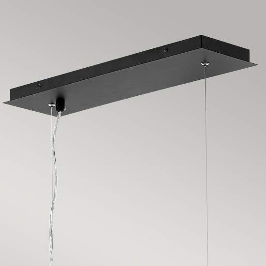 Lampadario Contemporaneo Zuma Acciaio Nero Satinato Argento 6 Luci E27 HK-ZUMA-ISLE-SBS