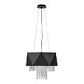 Lampadario Contemporaneo Zuma In Acciaio Nero Satinato Argento 6 Luci E27 HK-ZUMA6-SBS