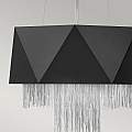 Lampadario Contemporaneo Zuma In Acciaio Nero Satinato Argento 6 Luci E27 HK-ZUMA6-SBS