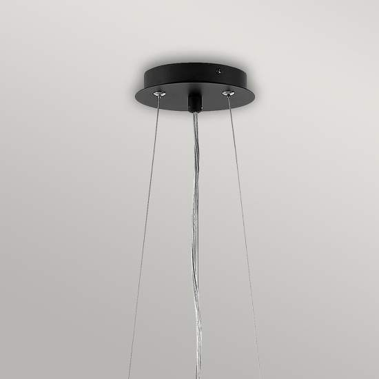 Lampadario Contemporaneo Zuma In Acciaio Nero Satinato Argento 6 Luci E27 HK-ZUMA6-SBS