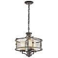 Lampadario Contemporaneo Ahrendale Ferro Incudine Vetro 3 Luci E27 KL-AHRENDALE3