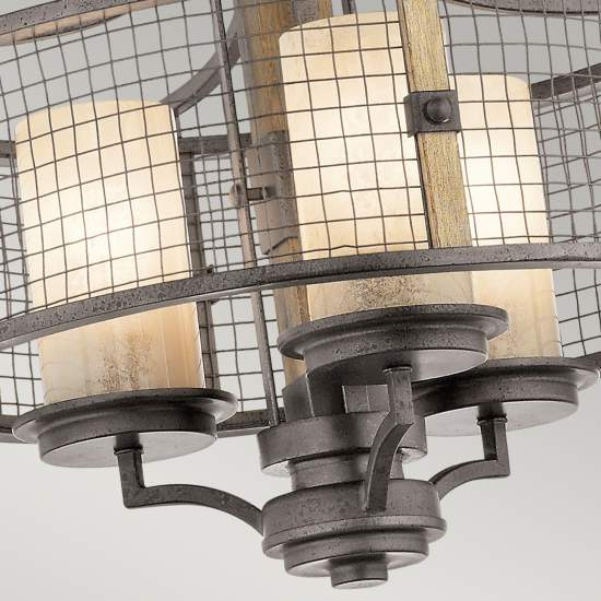 Lampadario Contemporaneo Ahrendale Ferro Incudine Vetro 3 Luci E27 KL-AHRENDALE3