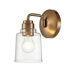 Applique Contemporanea Aivian Acciaio Ottone Anticato 1 Luce E27