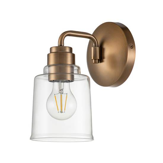 Applique Contemporanea Aivian Acciaio Ottone Anticato 1 Luce E27 KL-AIVIAN1-WBR