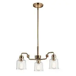 Lampadario Contemporaneo Aivian Acciaio Ottone Anticato 3 Luci E27