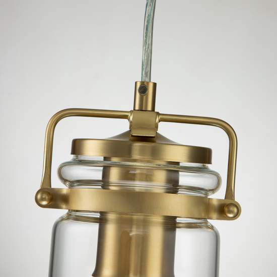Sospensione Contemporanea Brinley Acciaio Ottone Spazzolato 1 Luce E27 KL-BRINLEY-MP-BB
