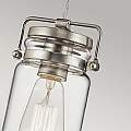 Sospensione Contemporanea Brinley Acciaio Nichel Spazzolato Vetro 1 Luce E27 KL-BRINLEY-MP-NI