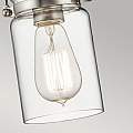 Sospensione Contemporanea Brinley Acciaio Nichel Spazzolato Vetro 1 Luce E27 KL-BRINLEY-MP-NI