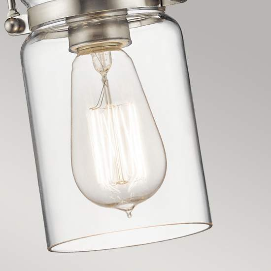 Sospensione Contemporanea Brinley Acciaio Nichel Spazzolato Vetro 1 Luce E27 KL-BRINLEY-MP-NI