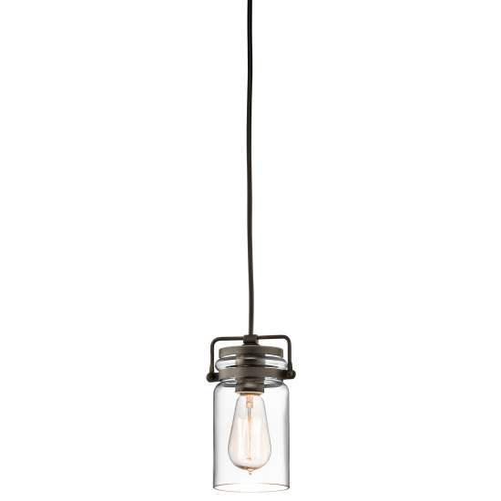 Sospensione Contemporanea Brinley Acciaio Bronzo Antico Vetro 1 Luce E27 KL-BRINLEY-MP-OZ