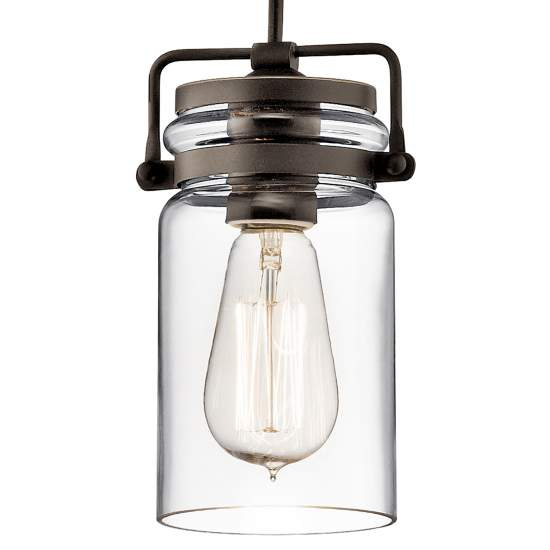 Sospensione Contemporanea Brinley Acciaio Bronzo Antico Vetro 1 Luce E27 KL-BRINLEY-MP-OZ
