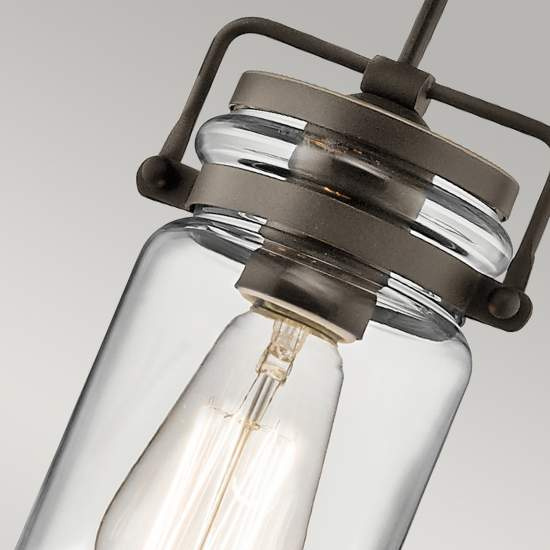 Sospensione Contemporanea Brinley Acciaio Bronzo Antico Vetro 1 Luce E27 KL-BRINLEY-MP-OZ