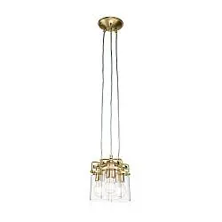Lampadario Contemporaneo Brinley Acciaio Ottone Spazzolato 3 Luci E27