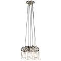 Lampadario Contemporaneo Brinley Acciaio Nichel Spazzolato Vetro 6 Luci E27 KL-BRINLEY6-NI