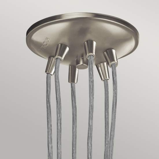 Lampadario Contemporaneo Brinley Acciaio Nichel Spazzolato Vetro 6 Luci E27 KL-BRINLEY6-NI
