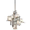 Lampadario Industrial Nordico City Lights Acciaio Peltro Vetro 7 Luci G9 3 Led KL-CITY-LIGHTS7A