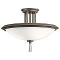 Lampadario Contemporaneo Dreyfus Acciaio Bronzo Antico Vetro 3 Luci E27 KL-DREYFUS-SFOZ