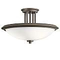 Lampadario Contemporaneo Dreyfus Acciaio Bronzo Antico Vetro 3 Luci E27 KL-DREYFUS-SFOZ