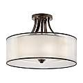 Lampadario Contemporaneo Lacey Metallo Bronzo Antico Tessuto 4 Luci E27 KL-LACEY-SFM-MB