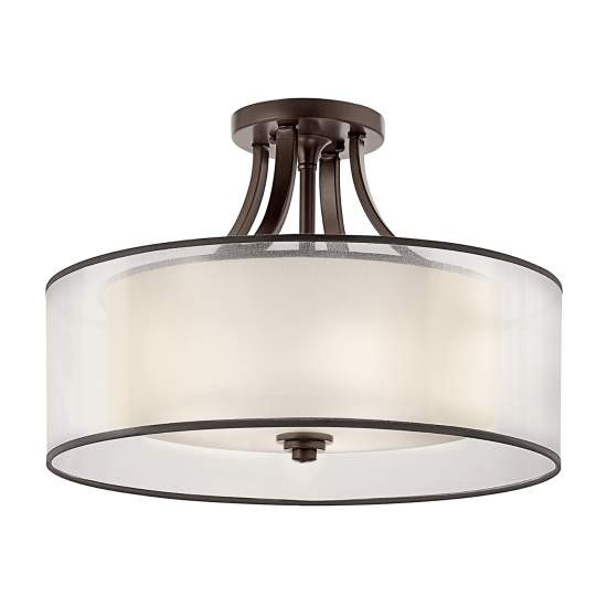 Lampadario Contemporaneo Lacey Metallo Bronzo Antico Tessuto 4 Luci E27 KL-LACEY-SFM-MB