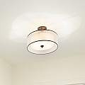 Lampadario Contemporaneo Lacey Metallo Bronzo Antico Tessuto 4 Luci E27 KL-LACEY-SFM-MB
