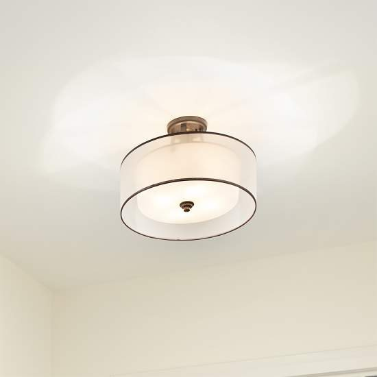 Lampadario Contemporaneo Lacey Metallo Bronzo Antico Tessuto 4 Luci E27 KL-LACEY-SFM-MB