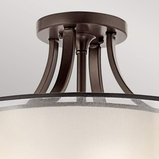 Lampadario Contemporaneo Lacey Metallo Bronzo Antico Tessuto 4 Luci E27 KL-LACEY-SFM-MB