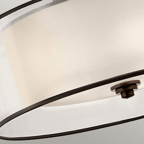 Lampadario Contemporaneo Lacey Metallo Bronzo Antico Tessuto 4 Luci E27 KL-LACEY-SFM-MB