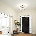 Lampadario Contemporaneo Lacey Metallo Bronzo Antico Tessuto 4 Luci E27 KL-LACEY-SFM-MB