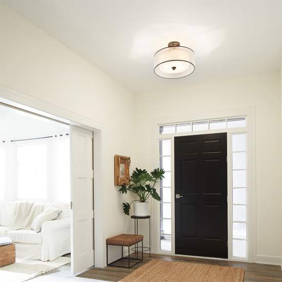 Lampadario Contemporaneo Lacey Metallo Bronzo Antico Tessuto 4 Luci E27 KL-LACEY-SFM-MB
