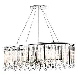 Lampadario Contemporaneo Piper Acciaio Cromo Lucido Grande 6 Luci E14