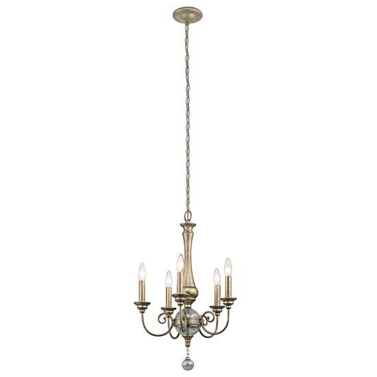 Lampadario Classico Rosalie In Acciaio Oro Sterlina 5 Luci E14 KL-ROSALIE-5A