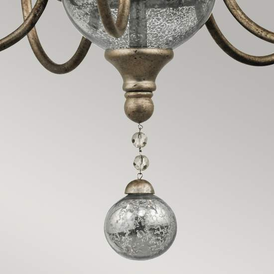 Lampadario Classico Rosalie In Acciaio Oro Sterlina 5 Luci E14 KL-ROSALIE-5A